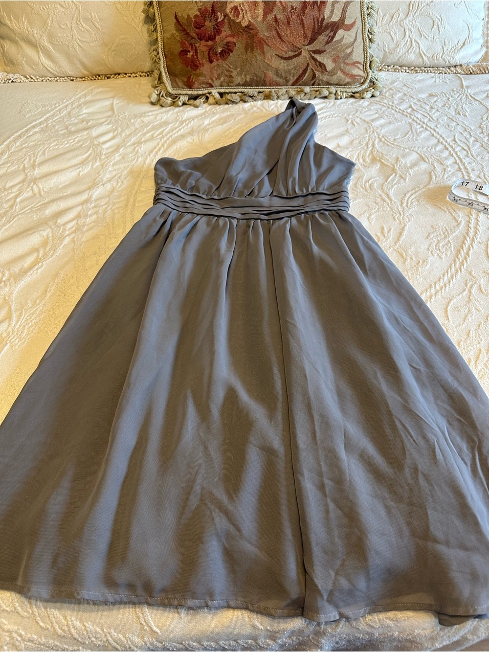NWOT size 4 One-Shoulder Grey Cocktail Dress